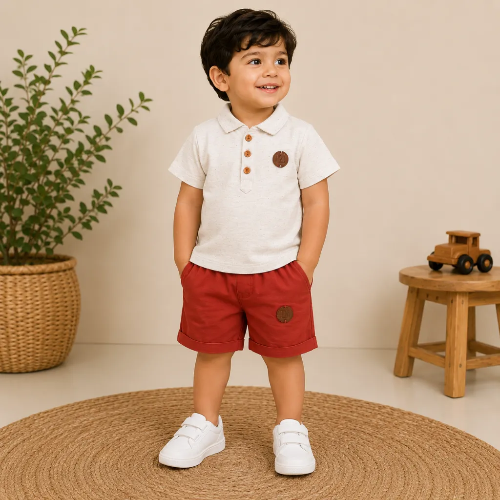 BOYS COLLARED T-SHIRT & SHORTS SET (0)