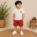 BOYS COLLARED T-SHIRT & SHORTS SET
