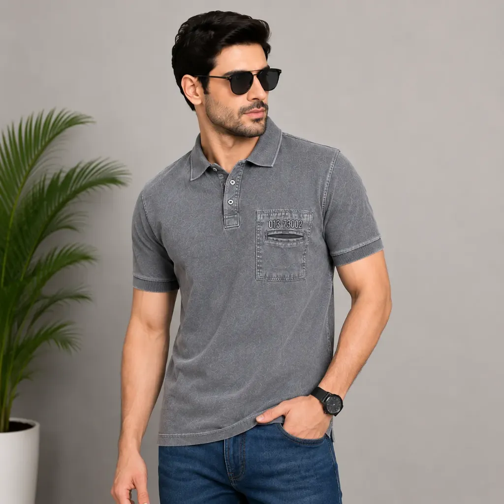 Men’s Charcoal Grey Polo T-Shirt